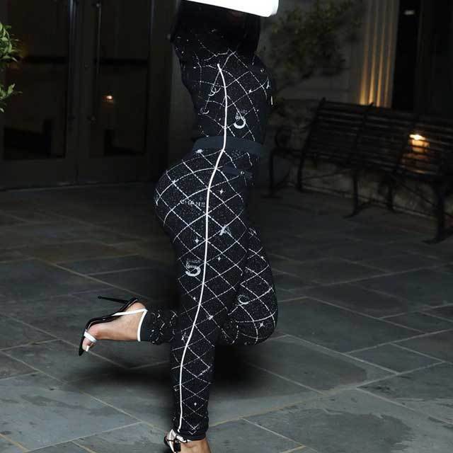 Printed Long Sleeve Zipper Jumpsuit