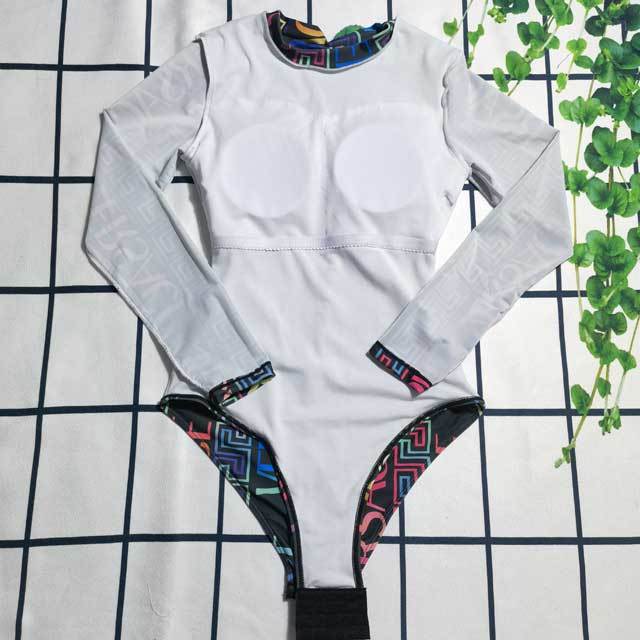 Printed Long Sleeve One Piece