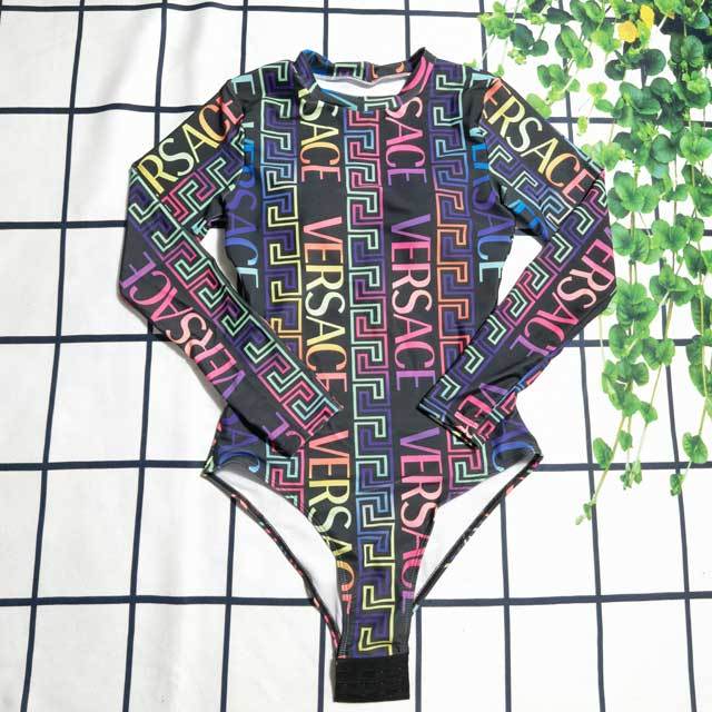 Printed Long Sleeve One Piece