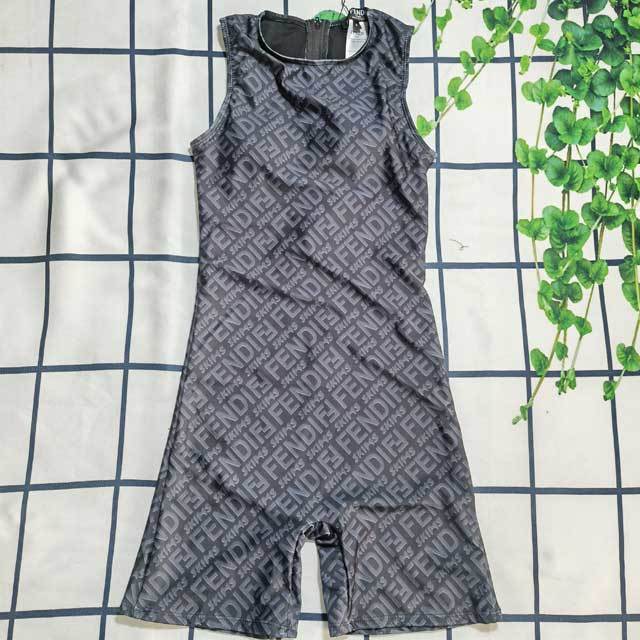 Letter Print Sleeveless Romper