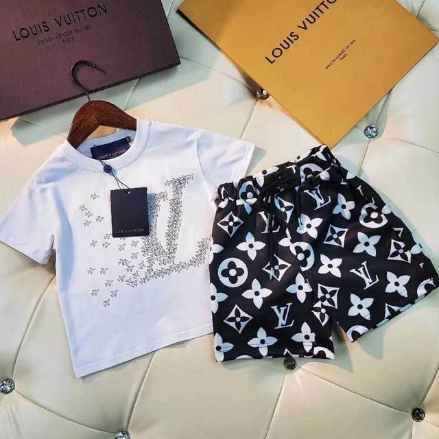 Letter Print Casual Children Set