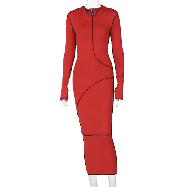 stripe-dress-with-hood main image 1