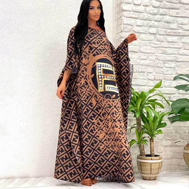 Printed Casual Cover-Up Maxi Dress