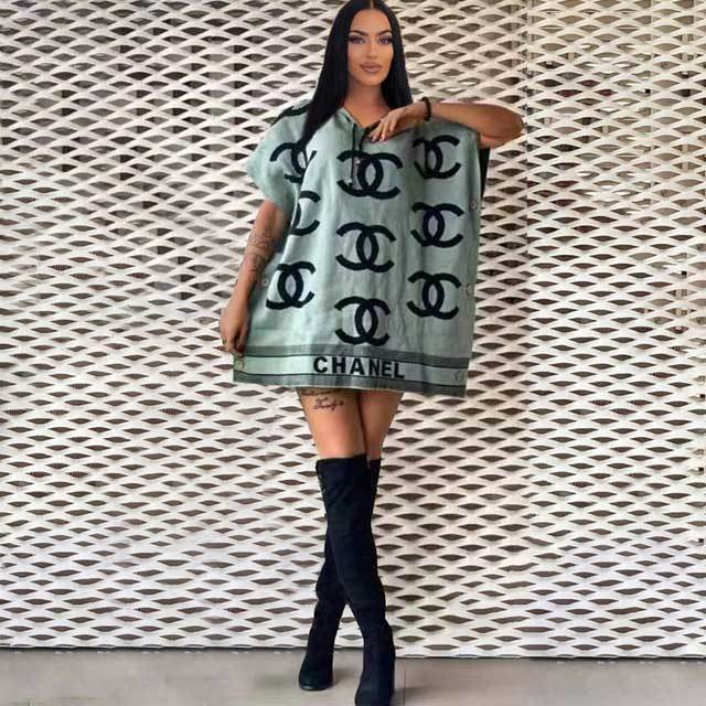 Button Printed Casual Hooded Dress
