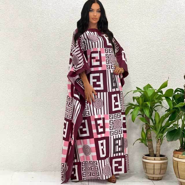 Printed Casual Cover-Up Maxi Dress