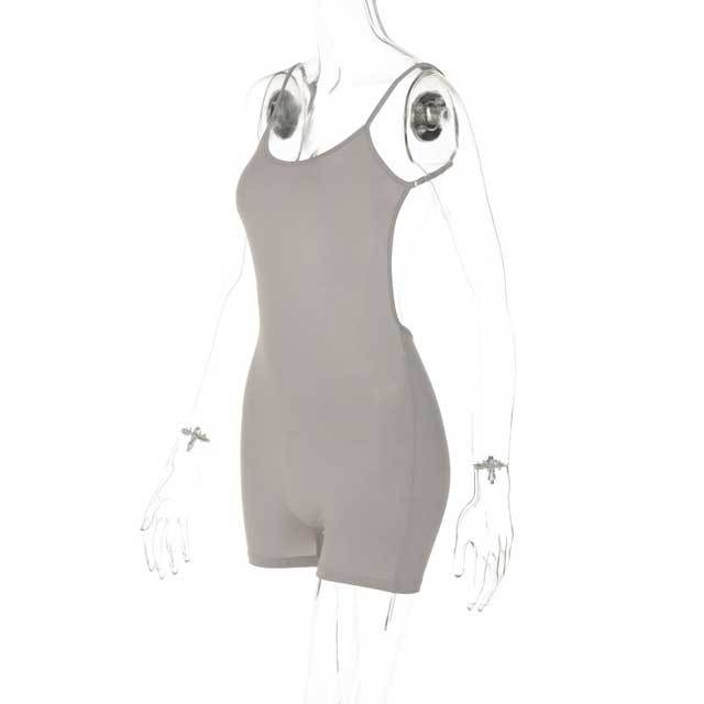 Backless Ruched Cami Sporty Romper