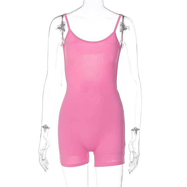 Backless Ruched Cami Sporty Romper