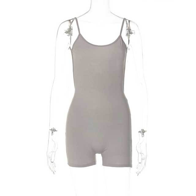 Backless Ruched Cami Sporty Romper