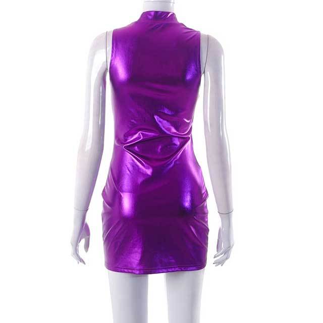 Metal Color Sleeveless Bodycon Dress