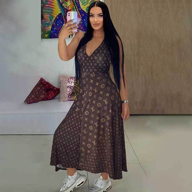 Printed Sleeveless Maxi Dress