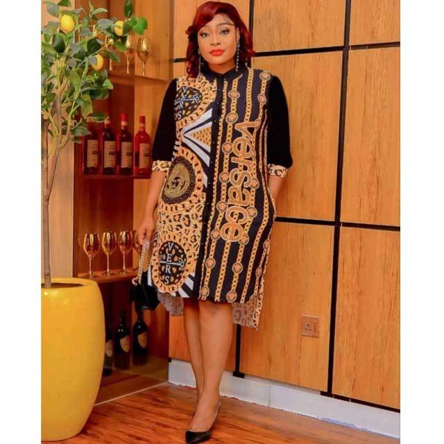 Printed Casual Shirt Dress