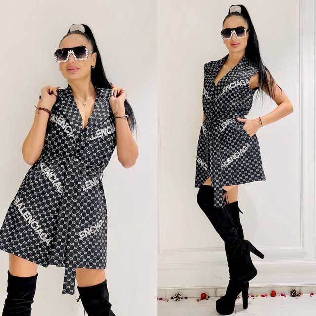 Printed Casual Vest Coat