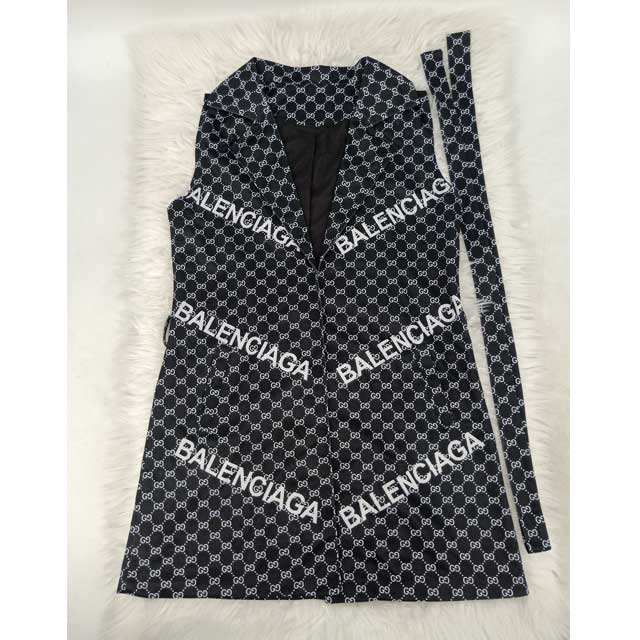 Printed Casual Vest Coat