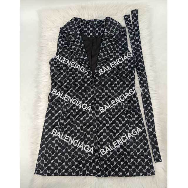 Printed Casual Vest Coat