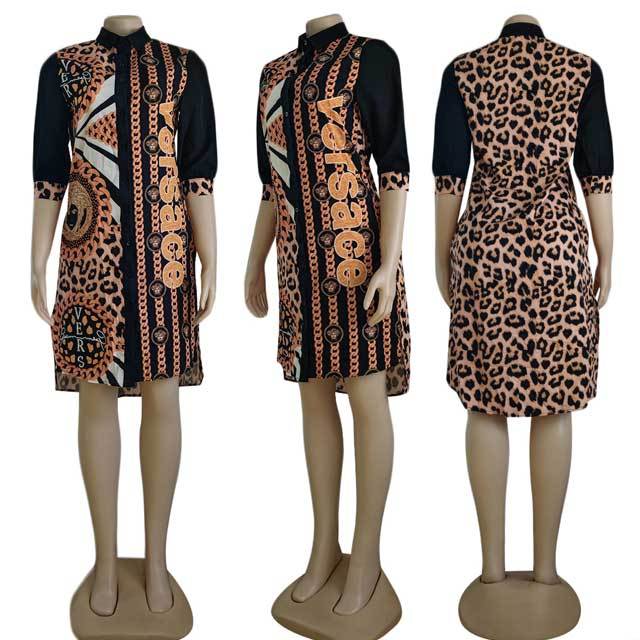 Printed Casual Shirt Dress