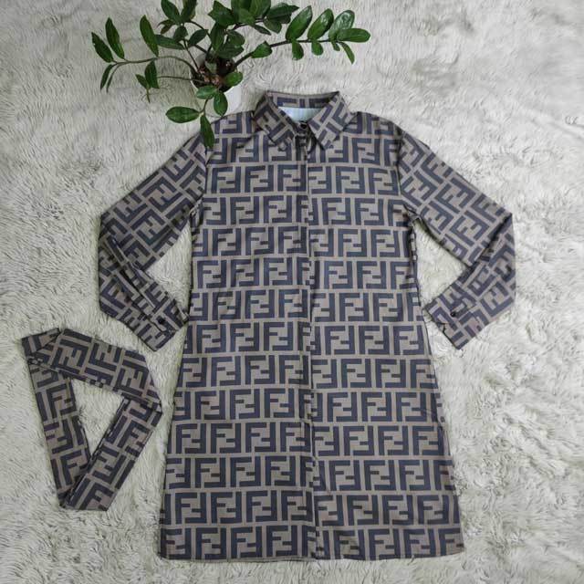Letter Print Long Sleeve Shirt Dress
