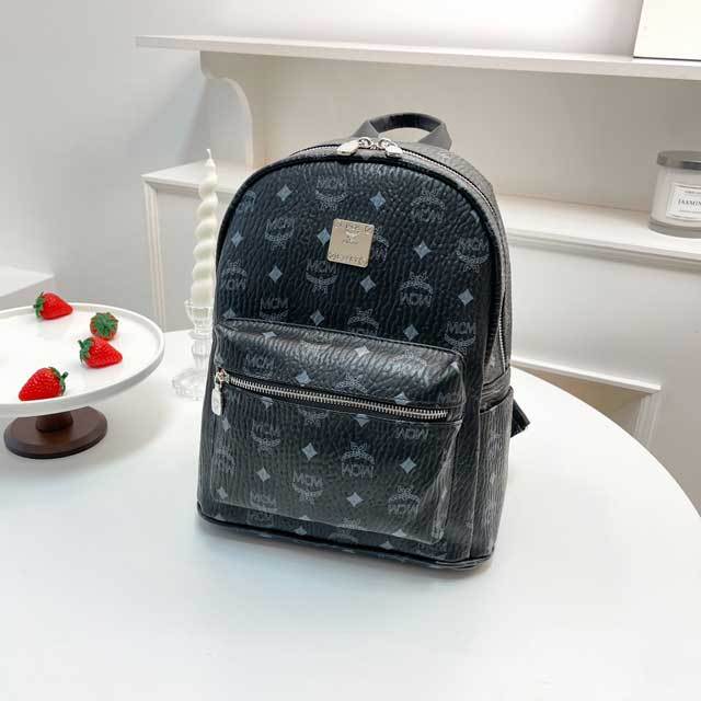 Leather Fashion Zipper Unisex Backpack