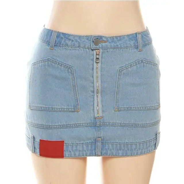 Wash Denim Mini Skirt