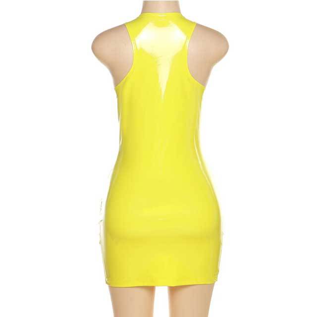 Sleeveless Leather Bodycon Dress