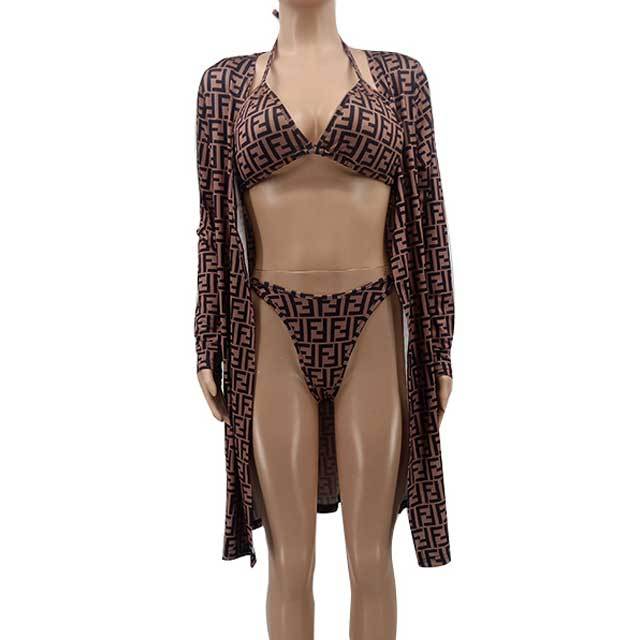 Printed 3 Piece Bikini Set