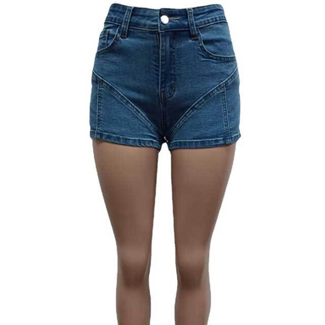 Color Block Casual Denim Shorts