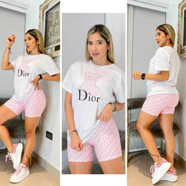 Printed High Waist Short Set