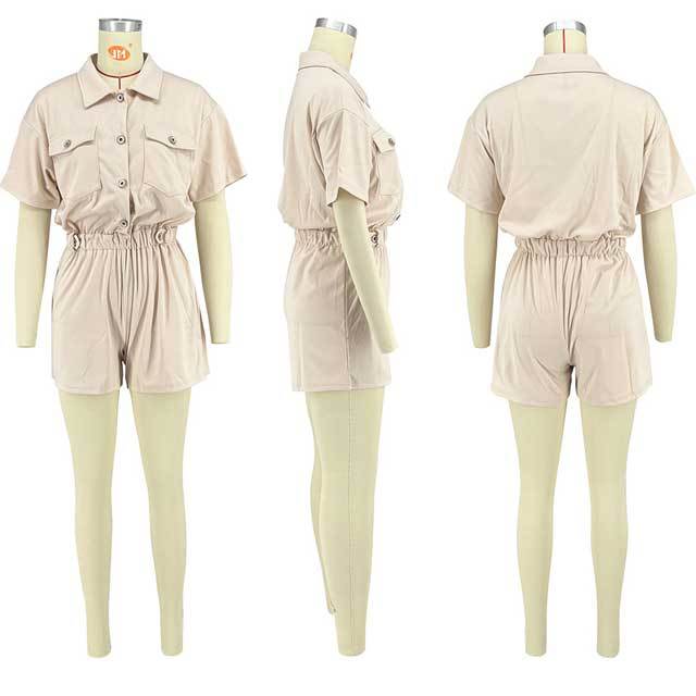 Button Casual Cargo Romper