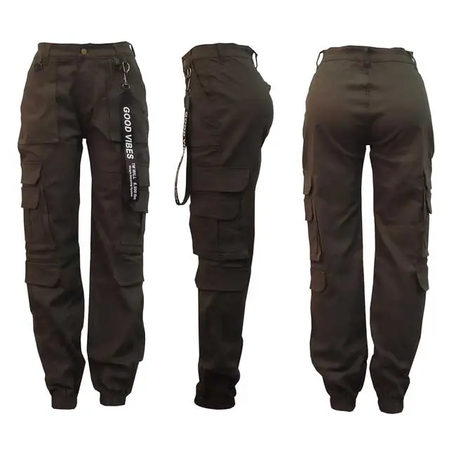 High Waist Slim Cargo Pants