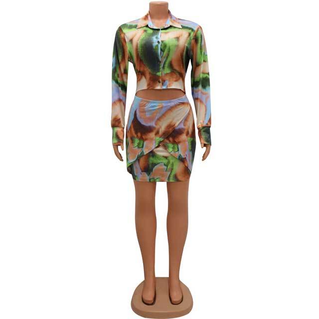 Printed Hollow Out Bodycon Dress