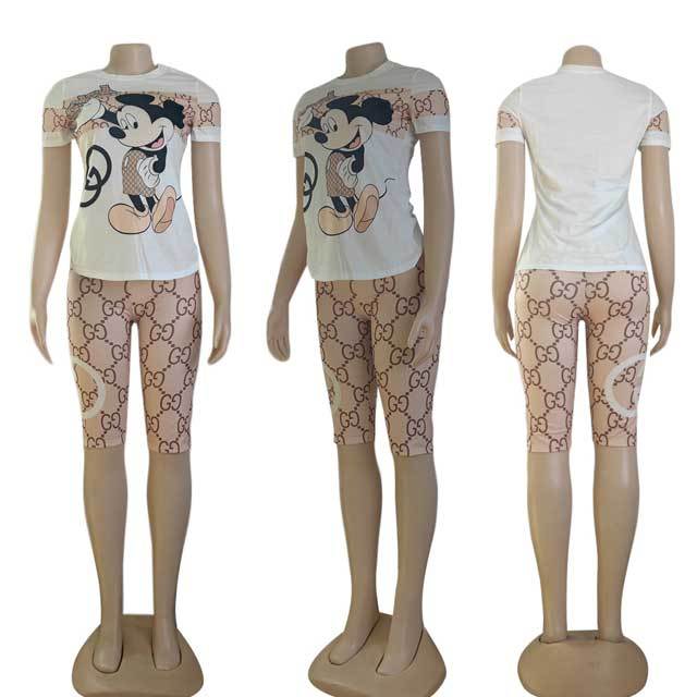 Cartoon Print Casual Short Set