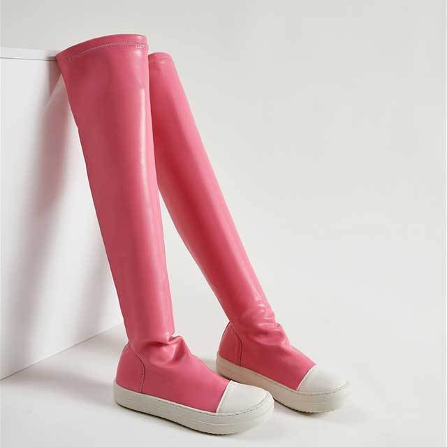 Leather Fashion Over Knee Boots