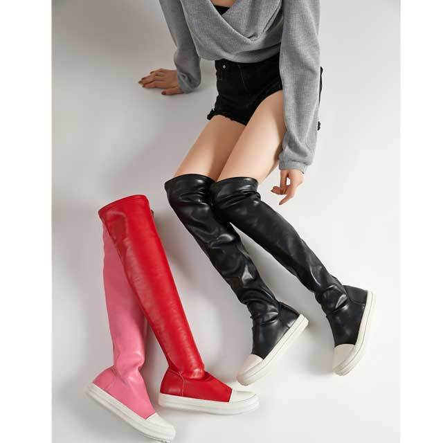 Leather Fashion Over Knee Boots