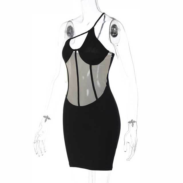 Mesh Spliced Bodycon Dress