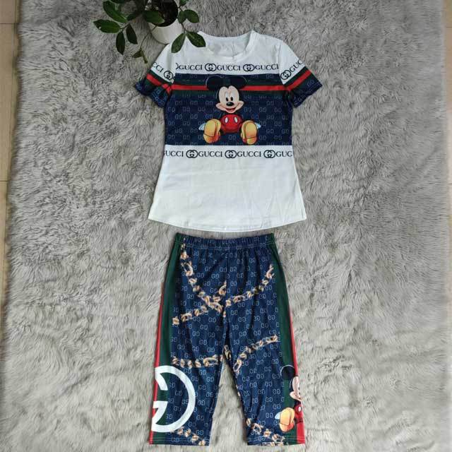 Cartoon Print Casual Short Set