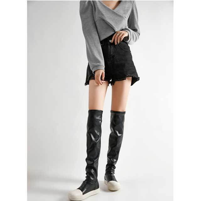 Leather Fashion Over Knee Boots