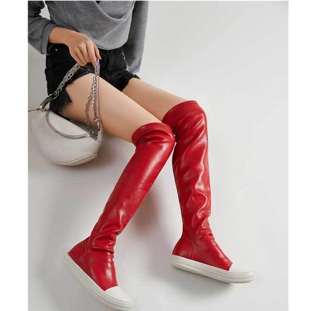 Leather Fashion Over Knee Boots