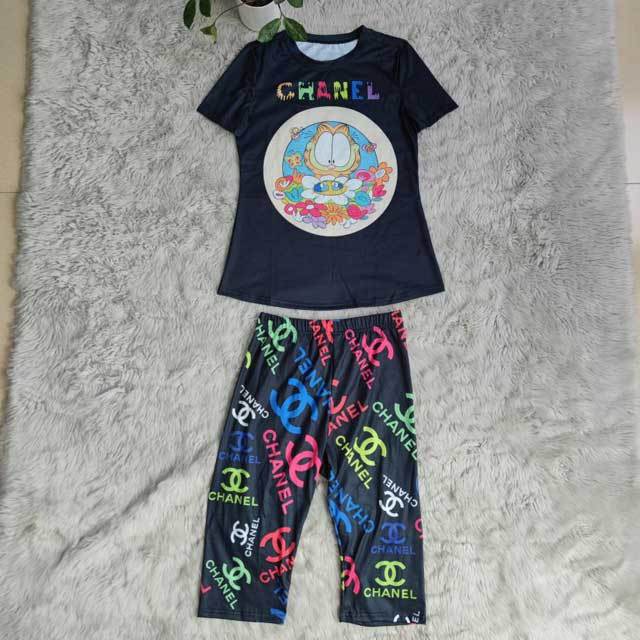 Cartoon Print Casual Short Set
