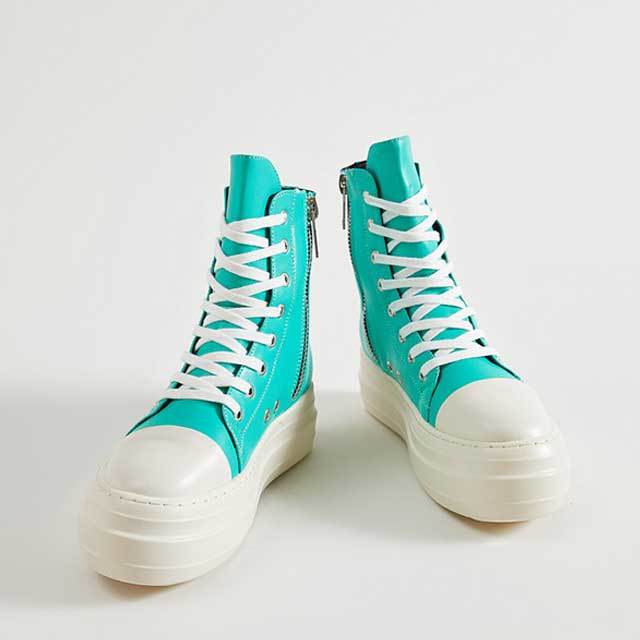 Thick Sole Lace-Up Women Leather Sneakers