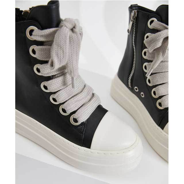 Big Lace-Up Thick Sole Leather Sneakers
