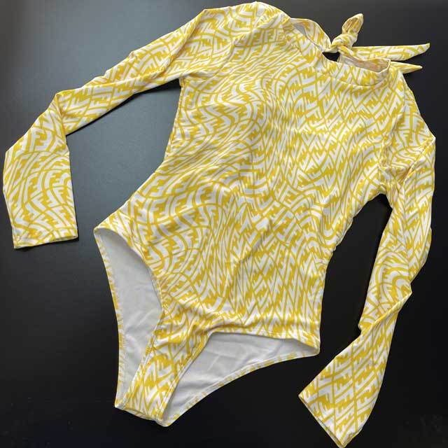 Backless Printed Long Sleeve One Piece