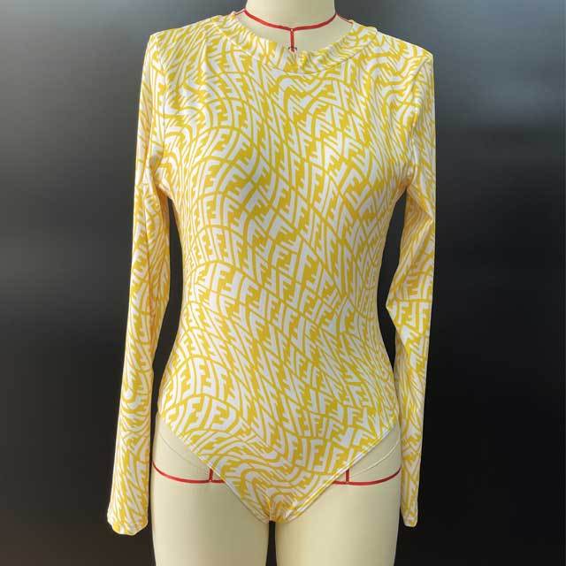 Backless Printed Long Sleeve One Piece