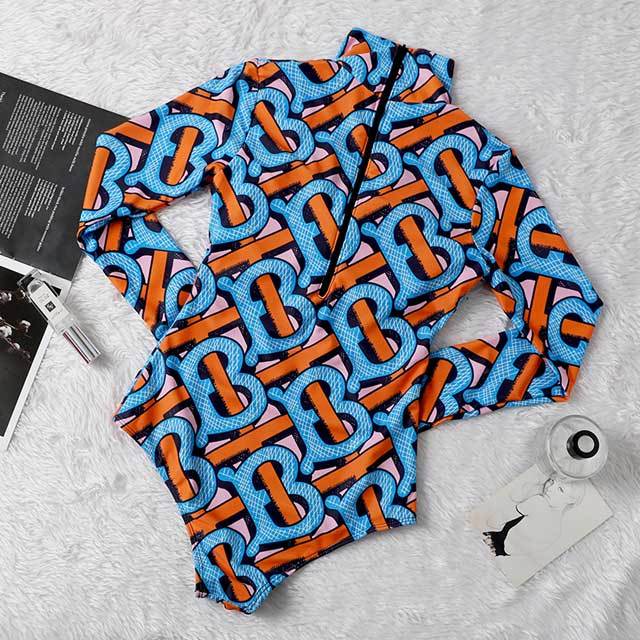 Printed Vacation Long Sleeve One Piece