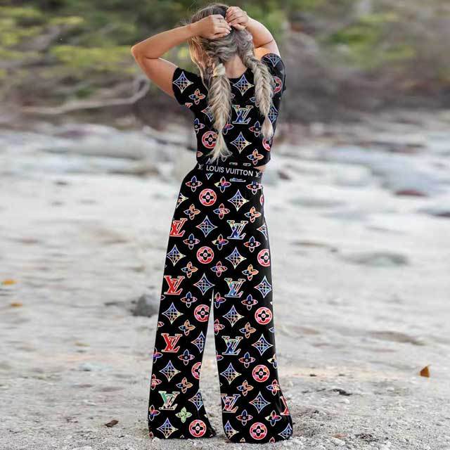 Printed Short Sleeve Casual Pants Set