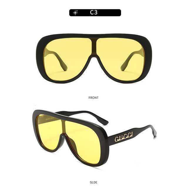 Oversized Retro Brand Mirror Sunglasses