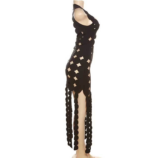 Hollow Out Sleeveless Maxi Dress