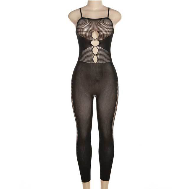 Hollow Out See Through Lingerie Jumpsuit