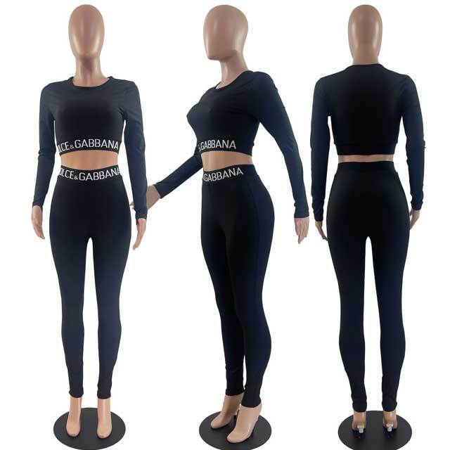 Fashion Letter Long Sleeve Tracksuit Set