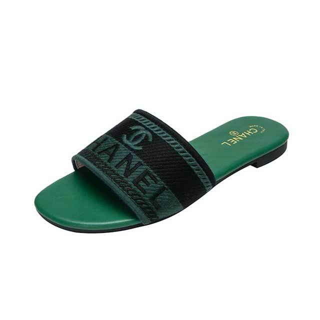 Street Fashion Embroidery Flat Slides Shoes