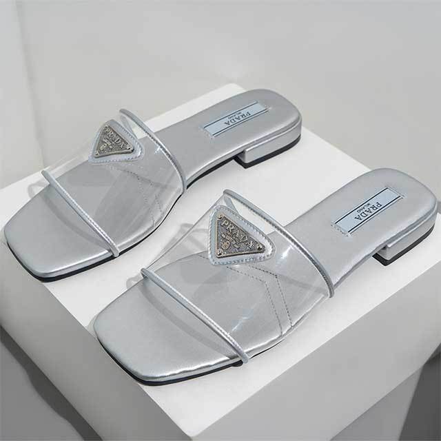 Fashionable Transparent Open Toe Slides Shoes