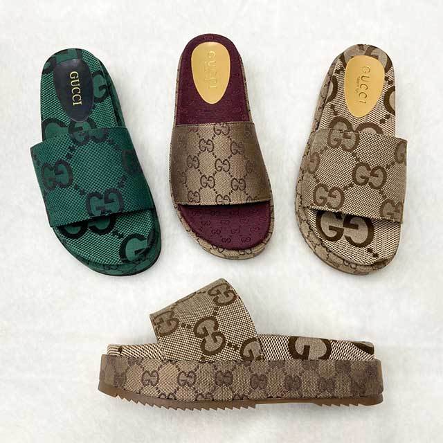 Letters Embroidery Design Platform Slides Shoes